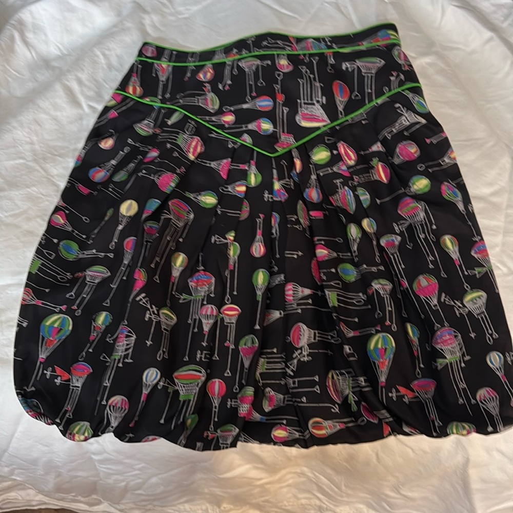 Anna Sui silk bubble hem skirt